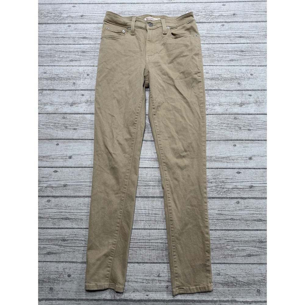 Levi's 721 Jeans Women's 30 Khaki Tan Denim High Rise Skinny Slim Fit Stretch